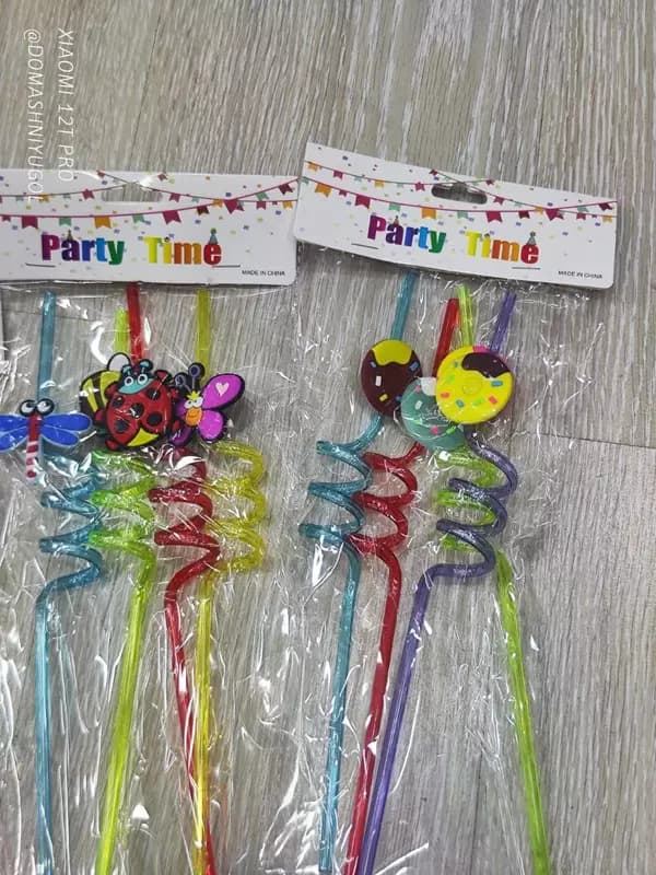 Многоразовые акриловые трубочки Curly Straws в форме фигурных соломинок для питья напитков (4 шт.) — 4