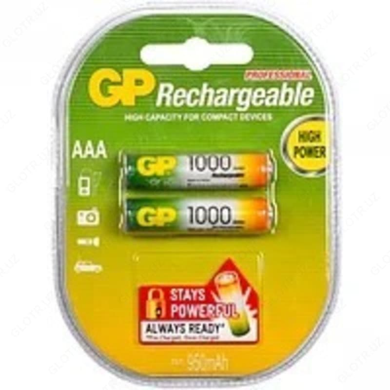 Аккумулятор GP NiMH 1.2V 1000mAh (R03) LSD 2*BL — 1