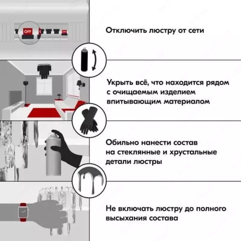 Пенный очиститель KUDO для люстр (650 мл.) — 5
