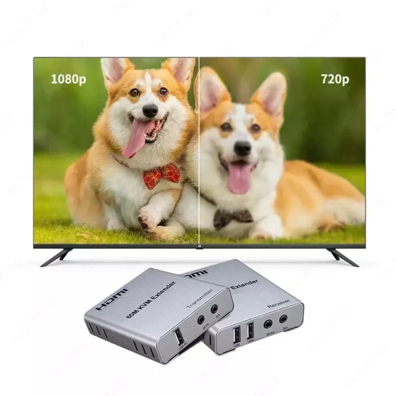 HDMI + USB удлинитель 60М 1080p, HDMI USB Extender 60M , Lan, Ethernet — 8