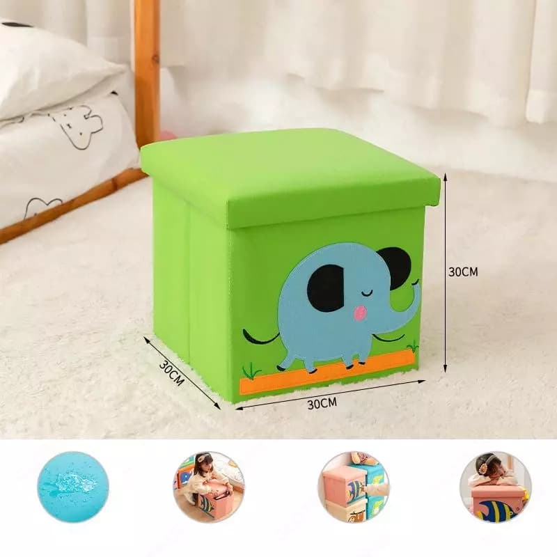 Коробка для игрушек+табуретка 2в1 28*27см из кожи — 1