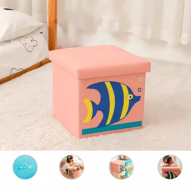 Коробка для игрушек+табуретка 2в1 28*27см из кожи — 2