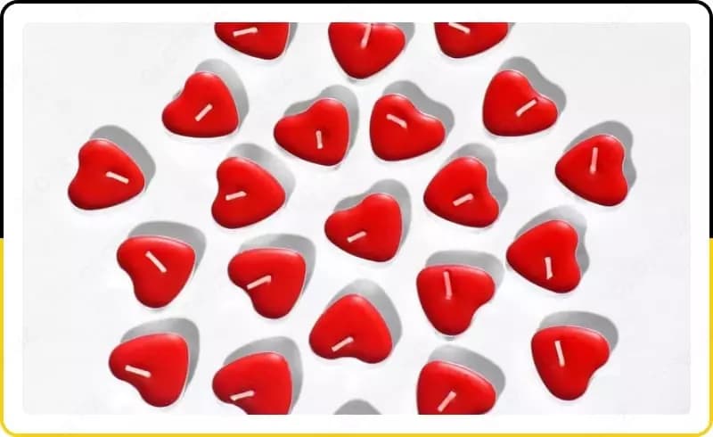 Декоративные чайные свечи в форме сердца - Romantic Love 50 свечей в комплекте — 2