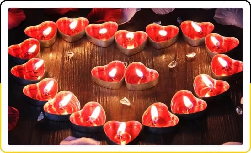 Декоративные чайные свечи в форме сердца - Romantic Love 50 свечей в комплекте — 3