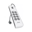 Сетевой фильтр-удлинитель Belkin 8хSchuko, 2xUSB 2.4A, 16А c защитой от перенапряжения, 2м (BSV804vf2M)