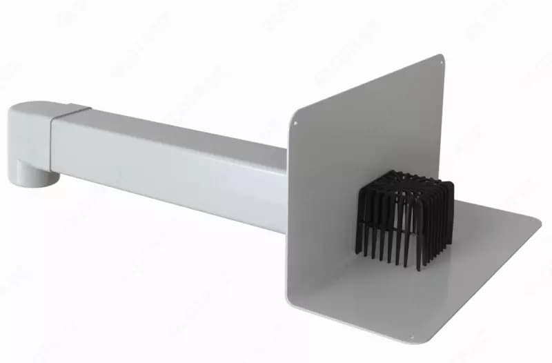 Парапетная воронка с листвоуловителем и отводом VC-PVC 100x100x650 — 3