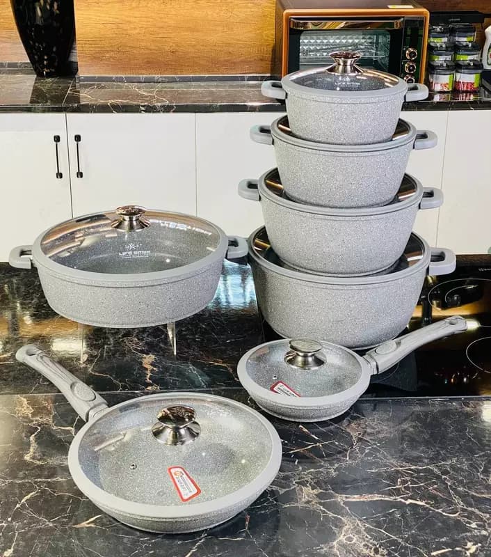 Набор кастрюль с гранитным покрытием от Life Smile, 7 предметов — 1