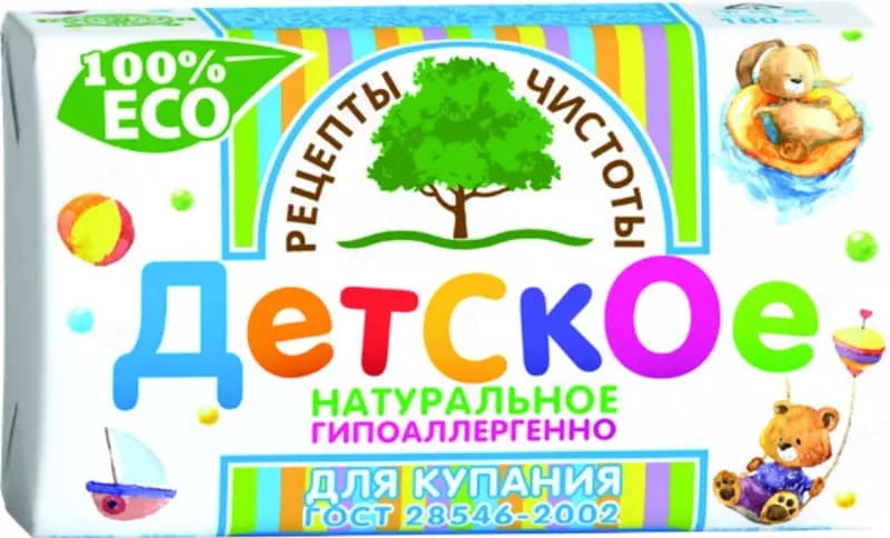 Мыло детское для купания Рецепты чистоты, 180 г. — 1