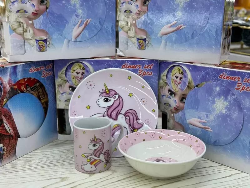 Набор посуды для детей из керамики из 3х предметов — 2