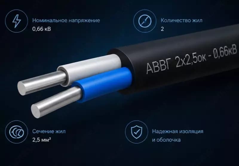 Кабель АВВГ 2х2,5ок - 0,66кВ — 1