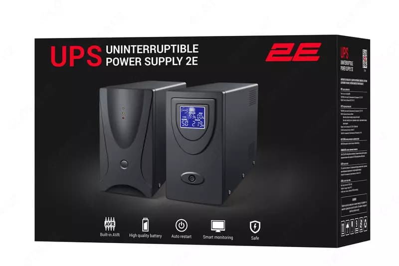 Источник бесперебойного питания 2E ED2000, 2000VA/1200W, LED, 2xSchuko 2E-ED2000 — 4