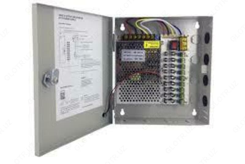 Блок питания для камеры 12V 10A BOX 9 канальный щит. — 3