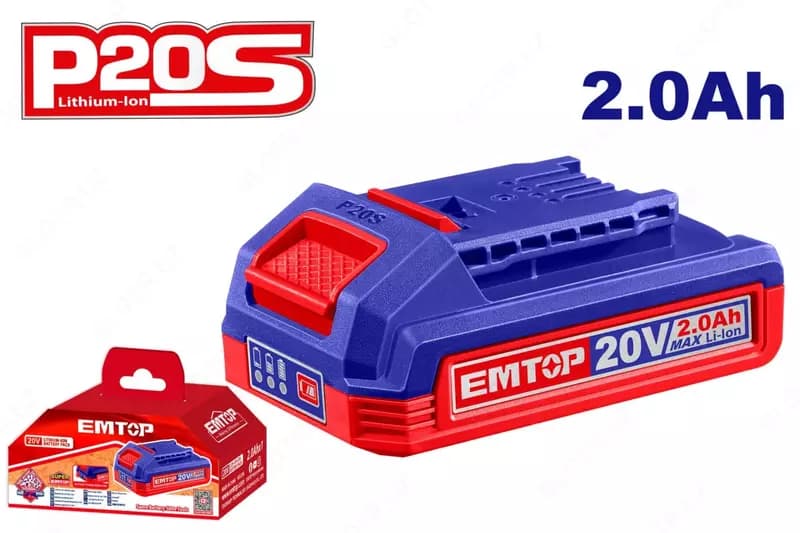 Литий-ионный аккумулятор ”EMTOP” EBPK20011 — 20 В, 2,0 А·ч — 2