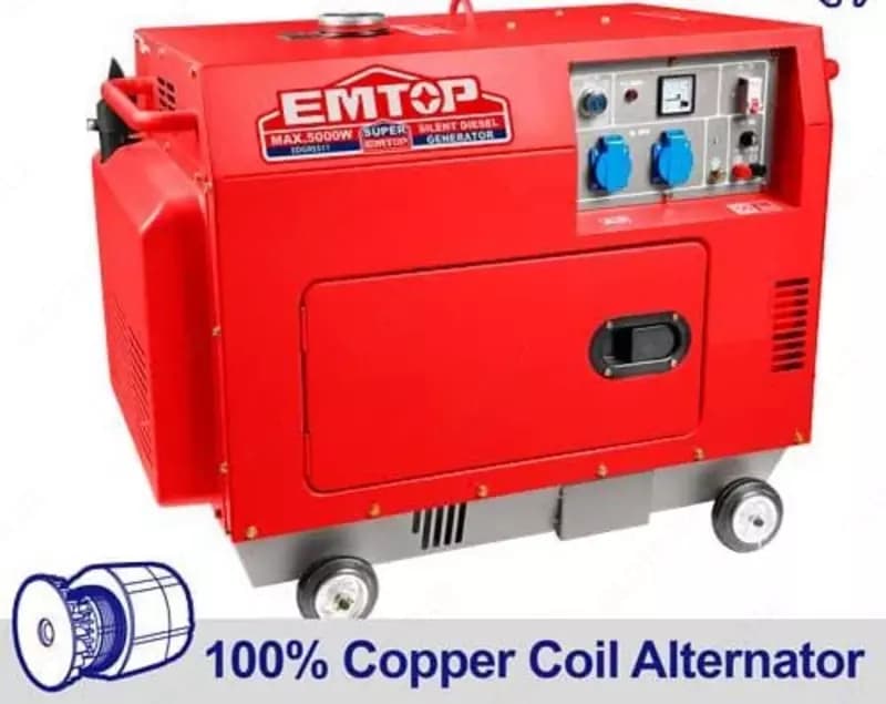 Дизельный генератор (шумоизолированный) ”Emtop” EDGRS511-1, 5000W — 2