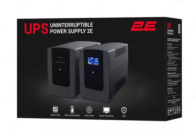 Источник бесперебойного питания 2E ED1500, 1500VA/900W, LED, 3xSchuko 2E-ED1500 — 4