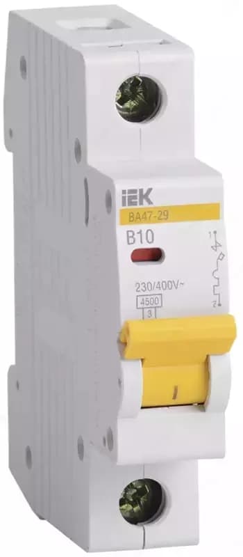 Автоматический выключатель ”IEK” ВА 47-29, 1Р, 10А, 4,5кА — 1