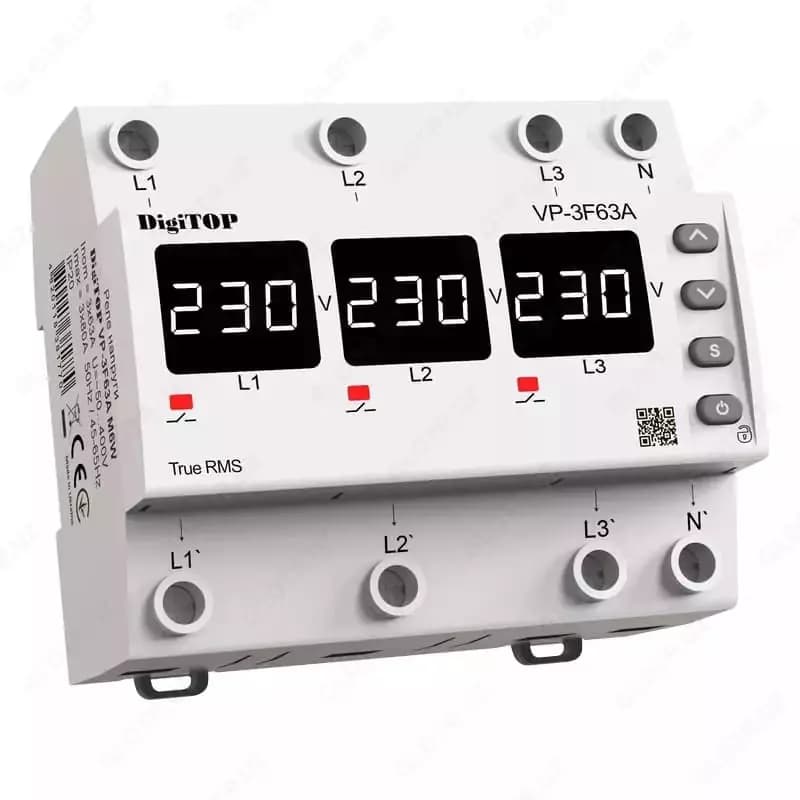 Реле напряжения ”DigiTOP” VP‑3F63A M6W — 1