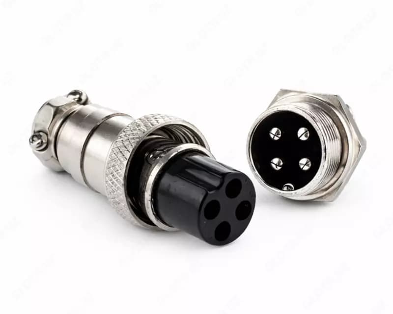 Разъем GX16 4PIN металл, комплект мама папа — 3