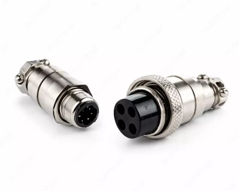 Разъем GX16 4PIN металл, комплект мама папа — 4