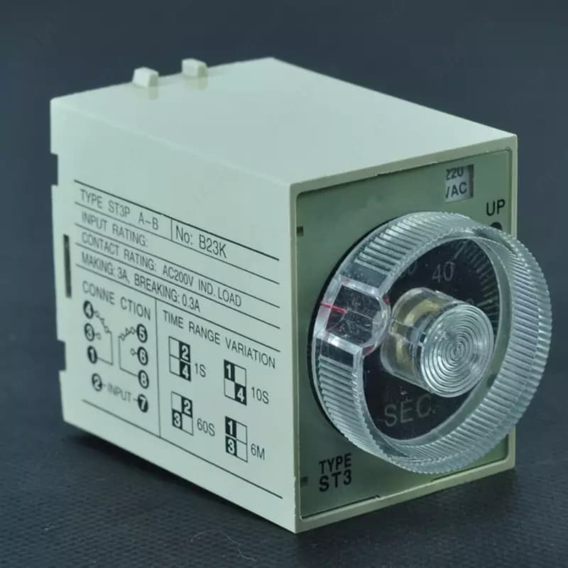 Реле времени "UPOWER" ST3P, 8А (0.1 сек-24 часа) — 2