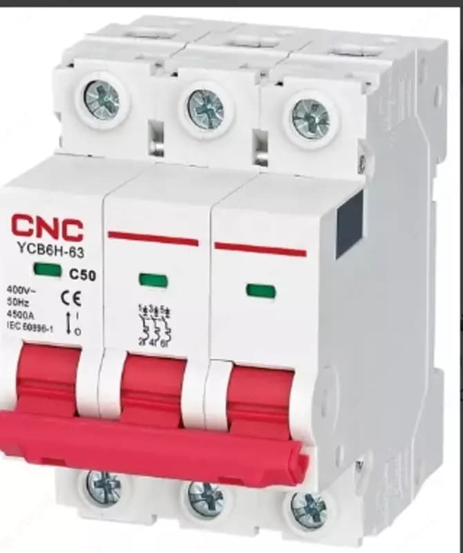 Автоматический выключатель YCB6-63H 3P B63A 6kA — 3