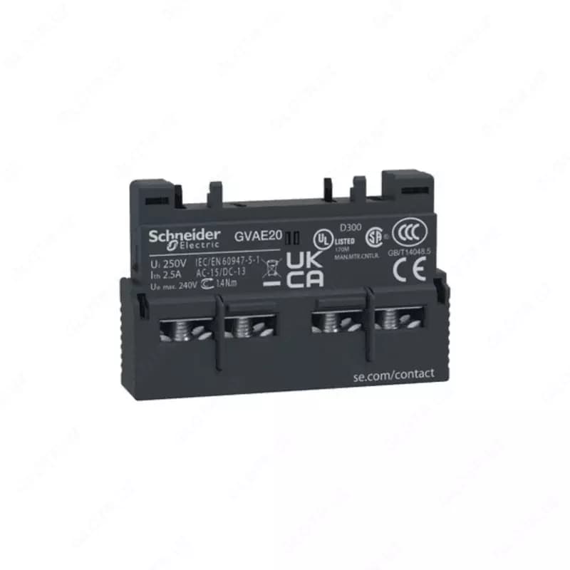 Блок контактов GV AE20 – дополнительный контакт Schneider Electric для автоматов GV2 — 1