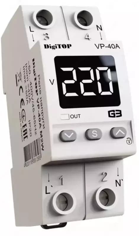 Реле напряжения ”DigiTOP” VP-40A M2W — 2