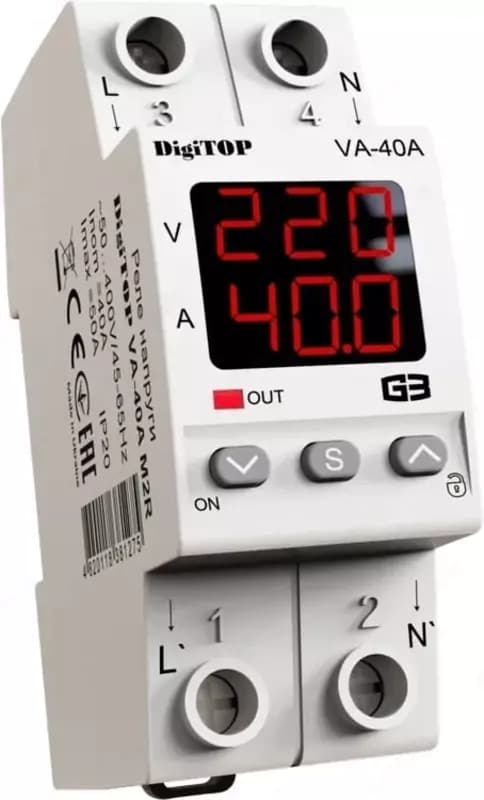 Реле напряжения ”DigiTOP” VA-40A M2R — 2