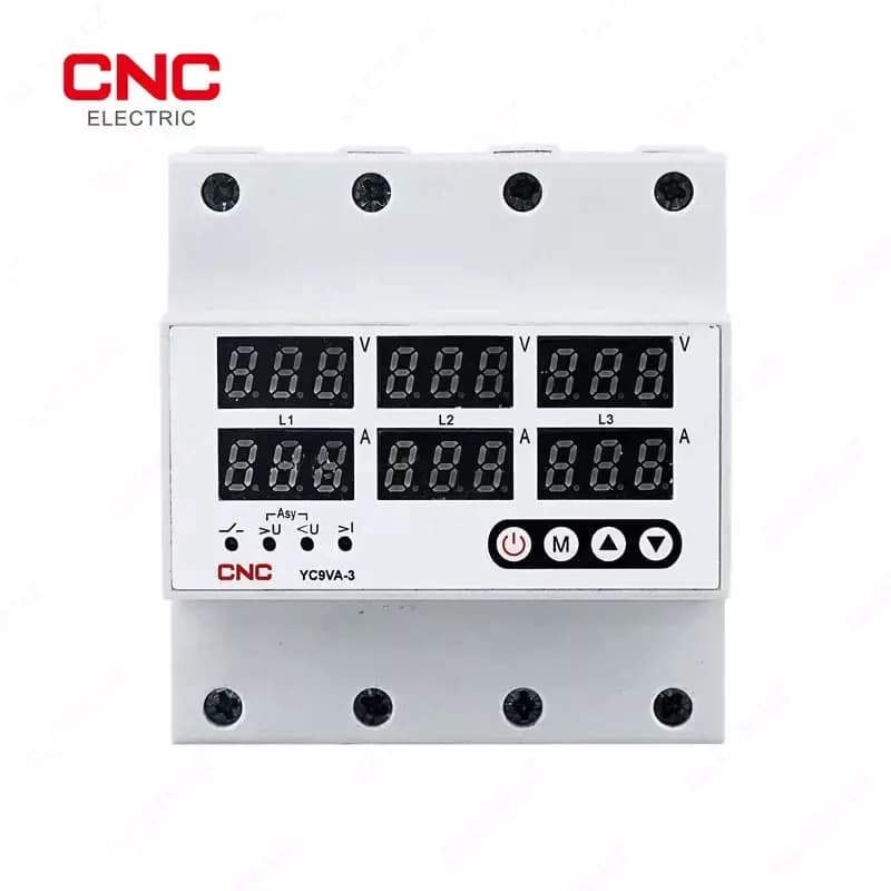 Цифовое Реле напряжения с контролем тока ”CNC Electric” YC9VA (Арт. - rn-ycva-1-63) — 2