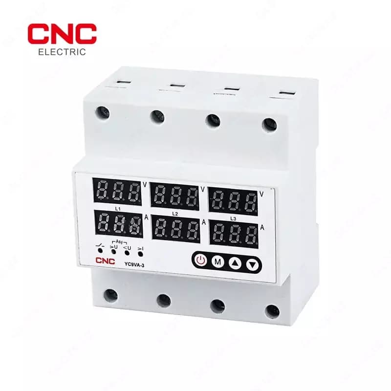 Цифовое Реле напряжения с контролем тока ”CNC Electric” YC9VA (Арт. - rn-ycva-1-63) — 3