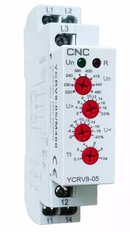 Реле контроля фаз ”CNC Electric” YCRV8 (Арт. - rn-ycrv8-1-10) — 1
