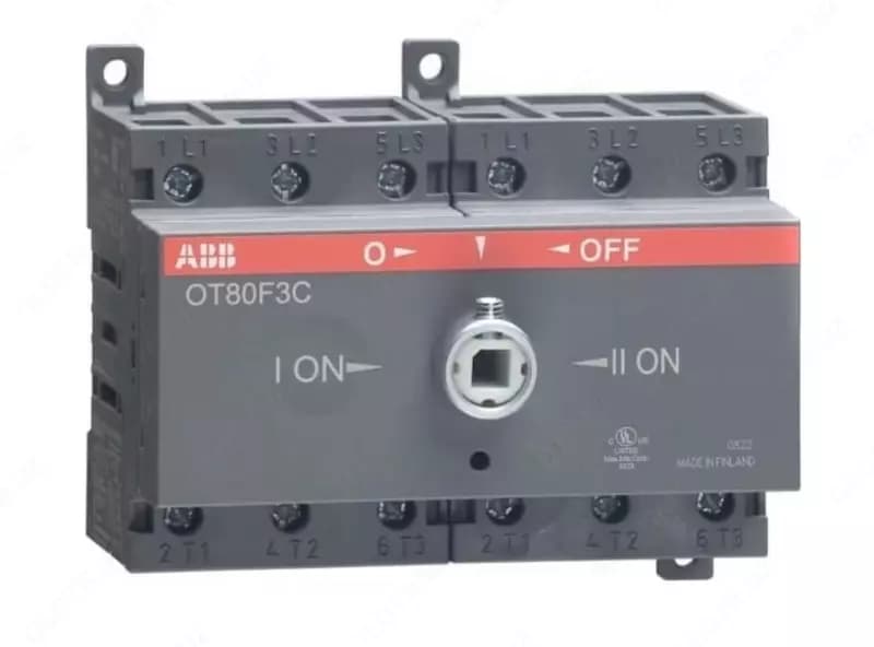Рубильник реверсивный ABB OT80F3C 80А (75А AC23) 1SCA105402R1001 — 1