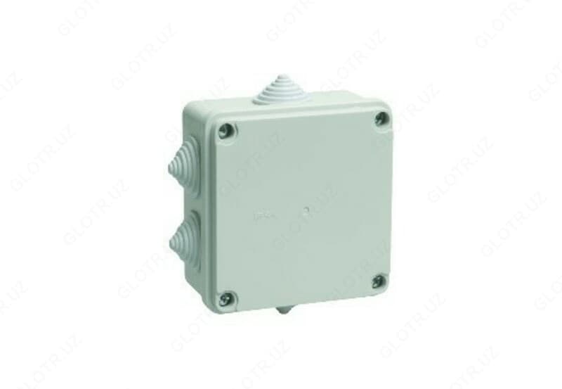Коробка распаячная для о/п 100х100х50 мм IP44 (RAL7035, 6 гермовводов) — 1
