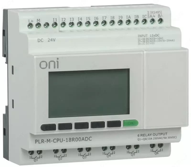 Микро ПЛК ONI, 12 дискретных входов, 6 релейных выходов, IEK (расширяемая версия) — 2