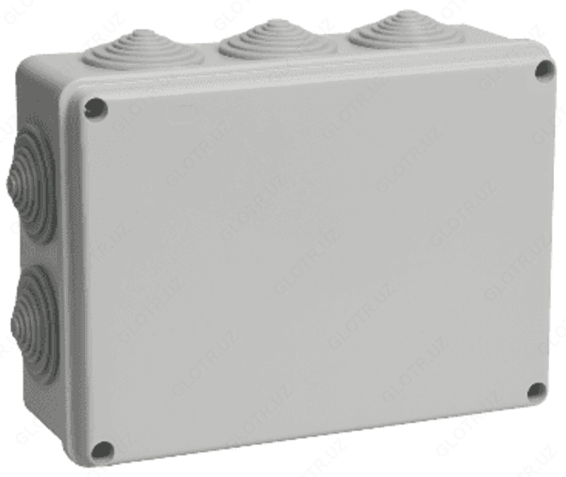 Коробка распаячная для о/п 190х140х70 мм IP55 (RAL7035, 10 гермовводов) — 2