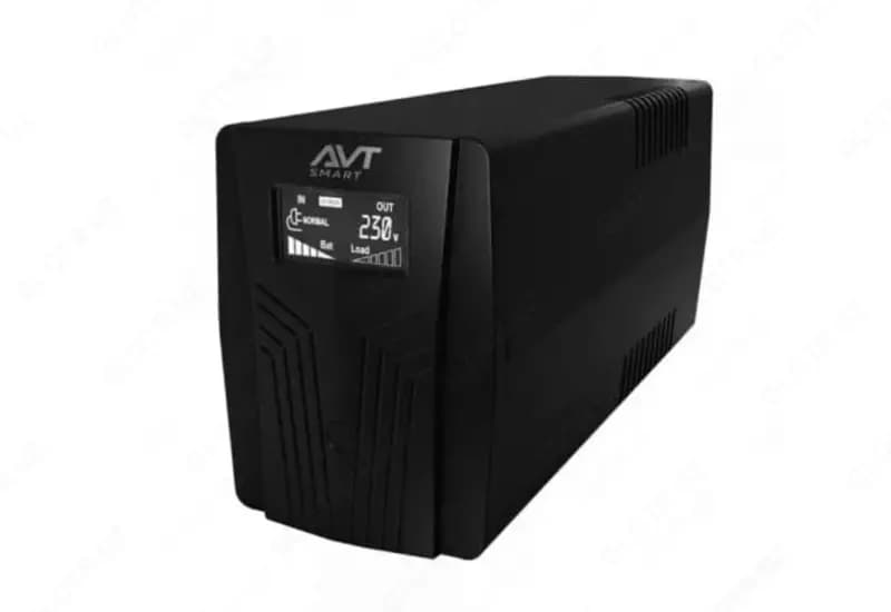 Источник бесперебойного питания (UPS) "Avtech" SMART AVT-1500 LED AVR LCD, 1.5kVA, 900ВТ, 145-290V, 2х12В/8А-ч MHB, 3 розетки/1 принтер USB, RJ45 — 1
