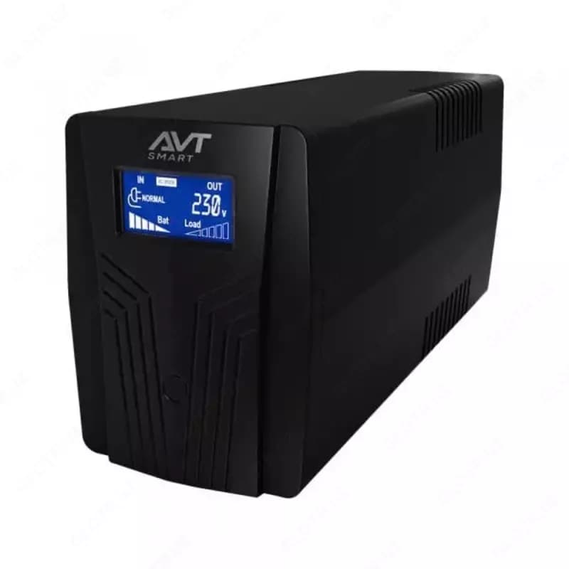 Источник бесперебойного питания (UPS) "Avtech" SMART AVT-1500 LED AVR LCD, 1.5kVA, 900ВТ, 145-290V, 2х12В/8А-ч MHB, 3 розетки/1 принтер USB, RJ45 — 2