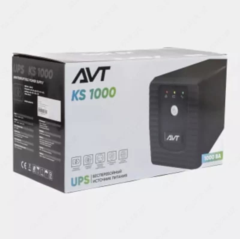 Источник бесперебойного питания (UPS) ”Avtech” KS1000, 1kVA, Line-interactive, 2x7AH, 3xEU socket, Мощность 600Вт — 3