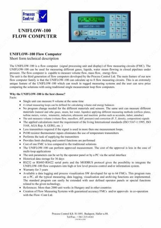 Контроллеры измерительно-вычислительные Uniflow-100 — 2