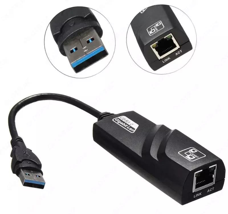 Адаптер переходник USB Lan 10/100/1000Mb — 2