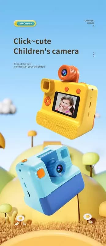 Детская камера мгновенной печати, камера для детей, цифровая камера 1080P HD, — 2