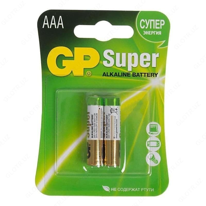 Батарейки GP Super мизинчиковые ААA LR03 — 2