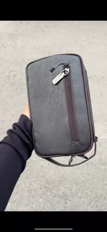 Мужская сумка Hugo Boss стиль (коричневая, экокожа) — 2