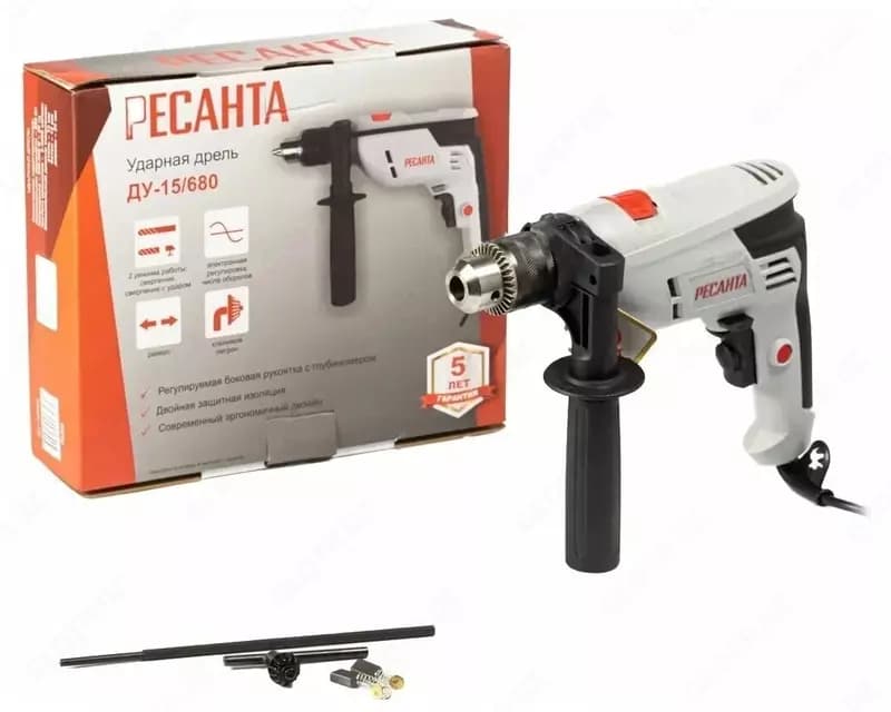 Сетевая ударная дрель ”Ресанта” ДУ-15/680 (75/8/2) — 3