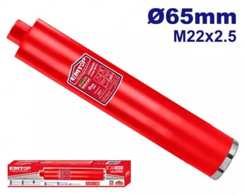 Алмазная коронка ”EMTOP” EDHC145065, d65 мм, M22 x 2,5 — 2