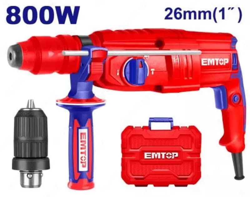 Электрический перфоратор ”EMTOP” ERHRL802, 800 Вт, SDS-Plus — 2