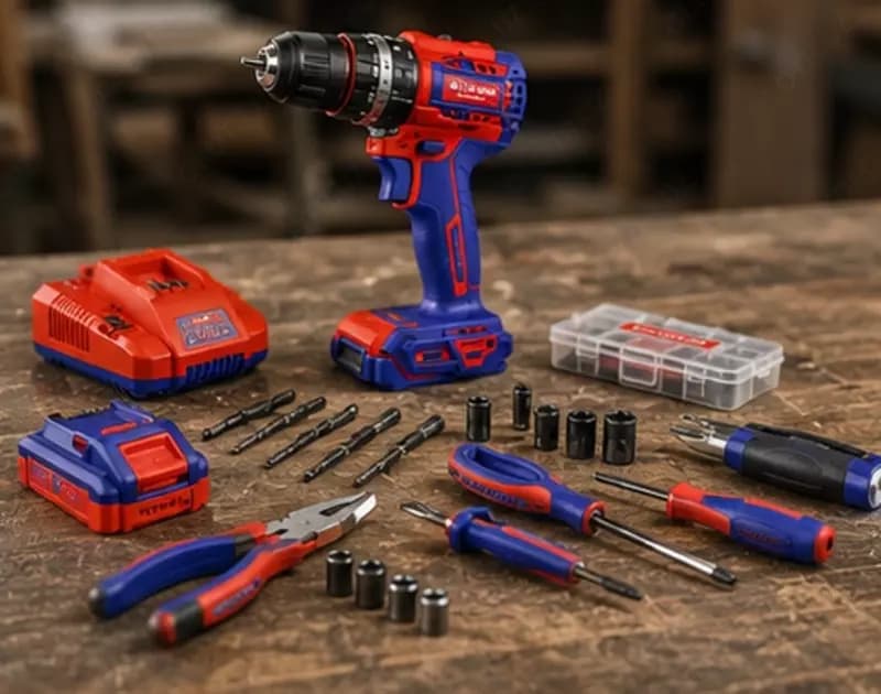 Набор инструментов 166 предметов с аккумуляторной ударной дрелью — 3