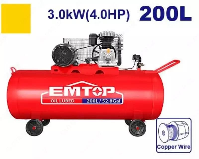 Воздушный компрессор ”EMTOP” EACPB40203, 200 л, 3.0 кВт — 2