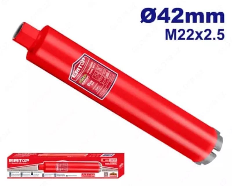Алмазная коронка ”EMTOP” EDHC145042, d42 мм, M22 x 2,5 — 2