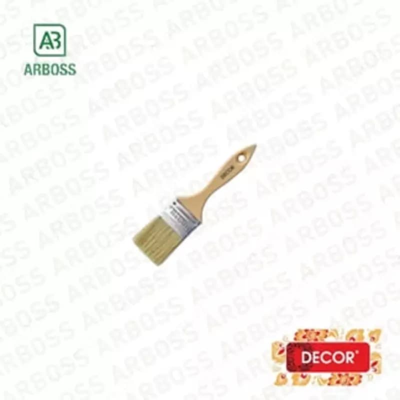 Кисть плоская (малярная) ”DECOR” Среда, 40х12мм, светлая смешанная щетина, пластиковая ручка — 3